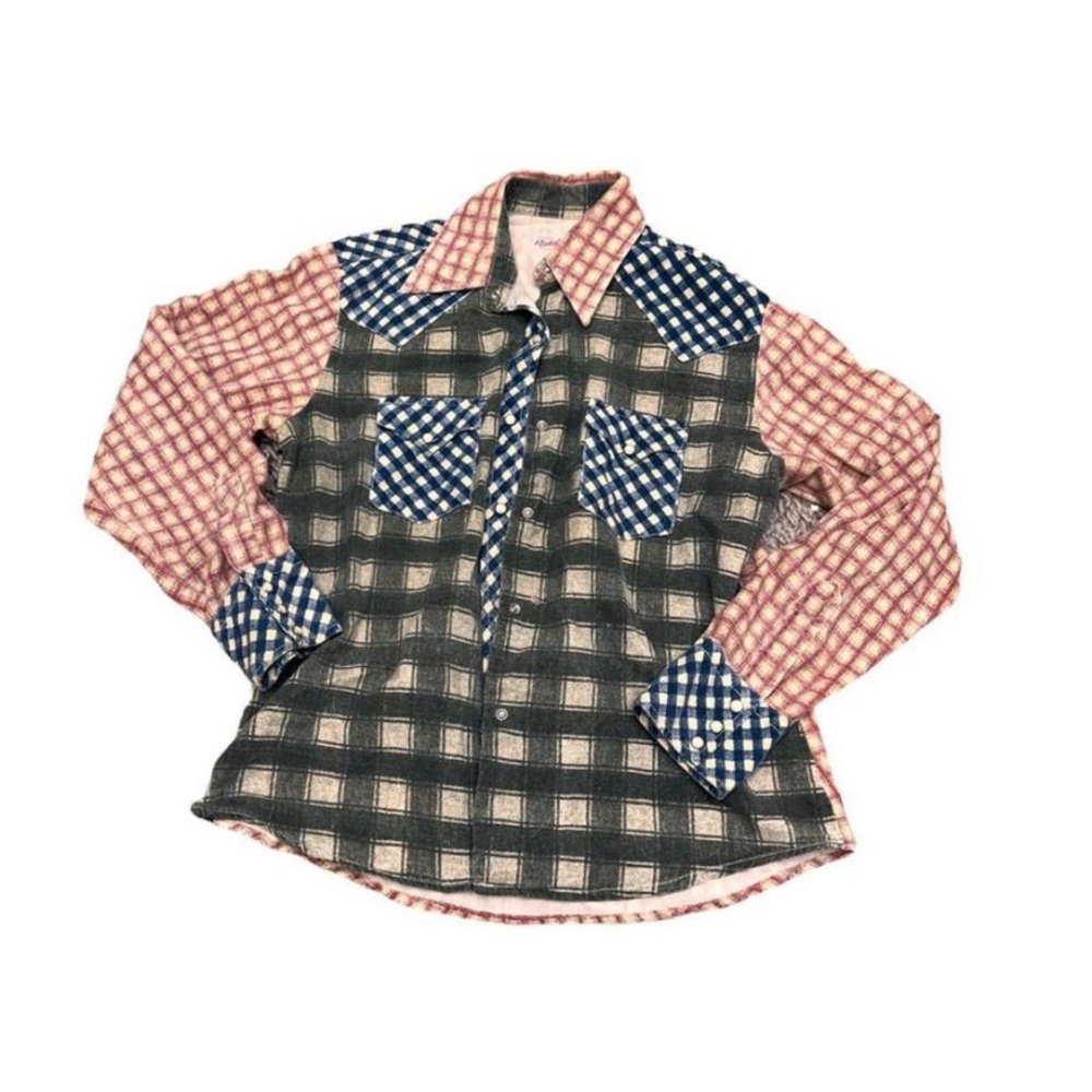 Brandy Melville Vintage Tops Collection Replay Plaid Snap Down Shirt Sz M